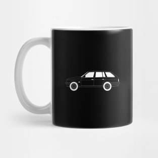 BMW E30 Wagon White Outline Mug